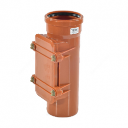 Ревизия НПВХ (ПВХ) с раструбом коричневая Дн 110 б/нап в комплекте с крышкой Ostendorf KGRE