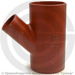 Тройник чугунный безраструбный SML Ду 125-50 45гр Китай