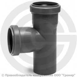 Тройник PP-H серый Дн 50-50 87гр б/нап в/к Ostendorf HT HTEA
