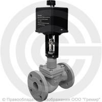 Клапан регулирующий двухходовой чугунный фланцевый Ду-15 Ру-16 Kvy=4 м3/ч с электроприводом LEA-1200 24В с датчиком 4-20mA 25ч945нж Энерготехномаш
