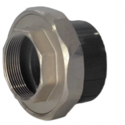 Муфта ПВХ серая под клеевое соединение разъемная Дн 63х2" НР Aquaviva AQVBND63M