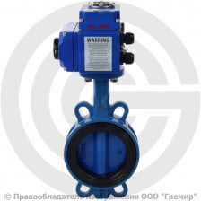 Затвор дисковый поворотный межфланцевый Ду-125 Ру-16 EPDM с чугунным диском Benarmo с электроприводом Q-120 230В
