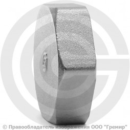 Заглушка латунная ВР (ВН) Ду-40 (1 1/2") никель SantechSystems