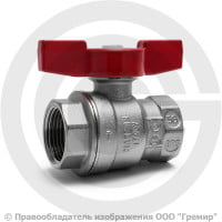 Кран латунный Ду-15 (1/2") Ру-42 ВР (ВН) никель полнопроходной бабочка Giacomini R911 Кран латунный Ду-15 (1/2") Ру-42 ВР (ВН) никель полнопроходной бабочка Giacomini R911