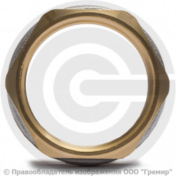 Контргайка латунная реборда ВР (ВН) Ду-40 (1 1/2") никель Aquasfera