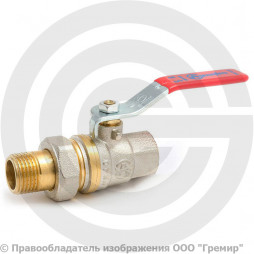 Кран латунный Ду-15 (1/2") Ру-40 ВР-"Американка" никель полнопроходной рычаг Aquasfera Euro 1006