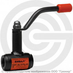 Кран стальной резьбовой Ду-25 (1") Ру-40 L=90мм ВР (ВН) АДЛ КШТ.12.025.40