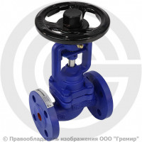 Клапан запорный чугунный фланцевый Ду-50 Ру-16 (Т<300°С) сильфонный Benarmo Клапан запорный чугунный фланцевый Ду-50 Ру-16 (Т<300°С) сильфонный Benarmo