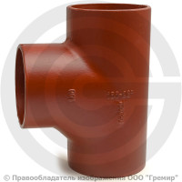 Тройник чугунный безраструбный SML Ду 100-100 88гр Китай Тройник чугунный безраструбный SML Ду 100-100 88гр Китай