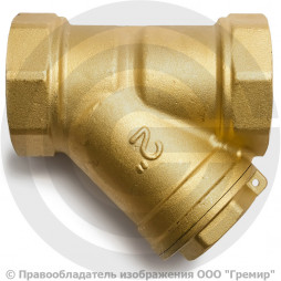 Фильтр сетчатый Y-образный латунный Ду-50 (2") Ру-20 ВР (ВН) (Т<120°С) ФС Китай