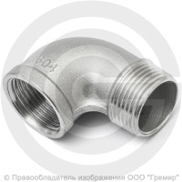 Отвод резьбовой (угольник) нержавеющий AISI 316 НР-ВР (НАР-ВН) Ду-10 (3/8") Отвод резьбовой (угольник) нержавеющий AISI 316 НР-ВР (НАР-ВН) Ду-10 (3/8")