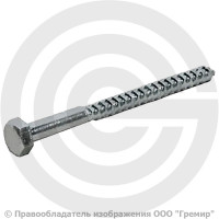 Саморез стальной оцинкованный с шестигранной головкой М8х100 DIN 571 (упак 100 шт) Саморез стальной оцинкованный с шестигранной головкой М8х100 DIN 571 (упак 100 шт)