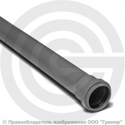 Труба PP-H канализационная серая Дн 50х1,8 безнапорная L=2м в/к RTP (РосТурПласт)