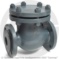 Клапан обратный поворотный стальной фланцевый Ду-50 Ру-16 (Т<425°С) 19с76нж ЧАЗ
