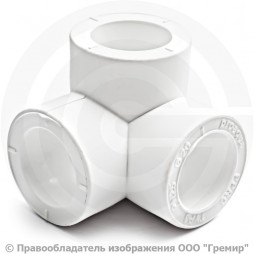 Тройник двухплоскостной PP-R белый Дн 25 Pro Aqua