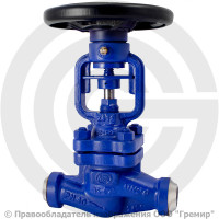 Клапан запорный стальной под приварку Ду-65 Ру-40 (Т<400°С) сальниковый KV37 Гранвент Клапан запорный стальной под приварку Ду-65 Ру-40 (Т<400°С) сальниковый KV37 Гранвент