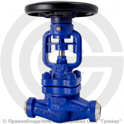 Клапан запорный стальной под приварку Ду-65 Ру-40 (Т<400°С) сальниковый KV37 Гранвент