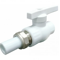 Кран PP-R с односторонним разъемным соединением Дн 25 полнопроходной белый VALFEX Кран PP-R с односторонним разъемным соединением Дн 25 полнопроходной белый VALFEX