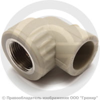 Угольник PP-R комбинированный серый ВР (ВН) Дн 20-1/2" VALFEX