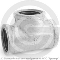 Тройник чугунный оцинкованный ВР (ВН) Ду 25 (1") Тройник чугунный оцинкованный ВР (ВН) Ду 25 (1")