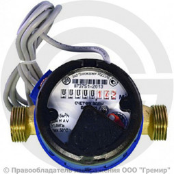 Счётчик крыльчатый одноструйный Ду-20 Ру-16 (Т<50°С) L=130мм импульсный Б/К ВСХд Тепловодомер