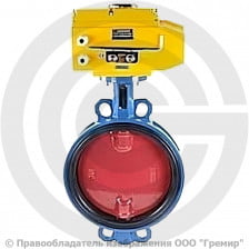 Затвор дисковый поворотный межфланцевый Ду-50 Ру-16 EPDM с чугунным диском Tecofi VPI4449-N24EP с электроприводом Nutork 230В