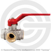 Кран латунный трехходовой Т-образный Ду-15 (1/2") Ру-25 ВР (ВН) никель рычаг Itap Ideal 128 Кран латунный трехходовой Т-образный Ду-15 (1/2") Ру-25 ВР (ВН) никель рычаг Itap Ideal 128