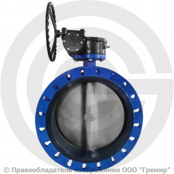 Затвор чугунный поворотный фланцевый с редуктором Ду-350 Ру-10/16 EPDM с чугунным диском Benarmo