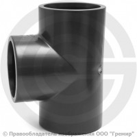 Тройник ПВХ клеевой серый Дн 110 90гр Ру-16 напорный Aquaviva