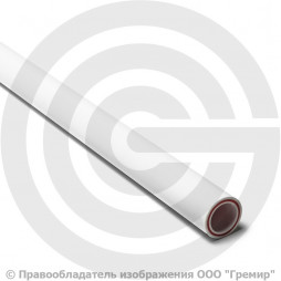 Труба PP-R белая армированная стекловолокном Дн 20х2,8 Pn-20 SDR7,4 (Т<90°С) L=4м VALFEX