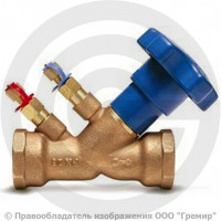 Клапан балансировочный ручной бронзовый муфтовый Ду-40 Ру-25 ВР (ВН) Kvs=22.5м3/ч с измерительными ниппелями серии VIR9505 АДЛ Клапан балансировочный ручной бронзовый муфтовый Ду-40 Ру-25 ВР (ВН) Kvs=22.5м3/ч с измерительными ниппелями серии VIR9505 АДЛ