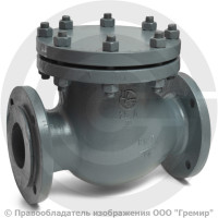 Клапан обратный поворотный стальной фланцевый Ду-200 Ру-25 (Т<425°С) 19с76нж ЧАЗ