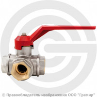 Кран латунный трехходовой Т-образный Ду-32 (1 1/4") Ру-25 ВР (ВН) никель рычаг Itap Ideal 128 Кран латунный трехходовой Т-образный Ду-32 (1 1/4") Ру-25 ВР (ВН) никель рычаг Itap Ideal 128