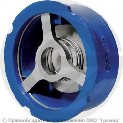 Клапан обратный осевой чугунный межфланцевый Ду-125 Ру-16 (Т<100°С) диск сталь NVD-802R Ридан