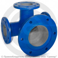 Тройник с пожарной подставкой фланцевый ППТФ Ду 250-250 (L=600-200) ВЧШГ с ЦПП цинк+AL ГОСТ ISO 2531-2012 Тройник с пожарной подставкой фланцевый ППТФ Ду 250-250 (L=600-200) ВЧШГ с ЦПП цинк+AL ГОСТ ISO 2531-2012