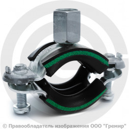 Хомут крепежный оцинкованный с резиновой прокладкой (Дн 19-24) (1/2") М8/М10 б/к Mupro Optimal