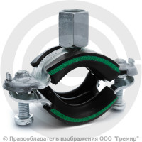 Хомут крепежный оцинкованный с резиновой прокладкой (Дн 25-30) (3/4") М8/М10 б/к Mupro Optimal Хомут крепежный оцинкованный с резиновой прокладкой (Дн 25-30) (3/4") М8/М10 б/к Mupro Optimal