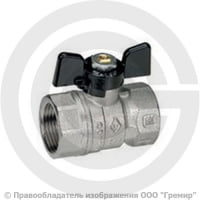 Кран латунный Ду-15 (1/2") Ру-40 ВР (ВН) никель бабочка Bugatti серия 602 Кран латунный Ду-15 (1/2") Ру-40 ВР (ВН) никель бабочка Bugatti серия 602