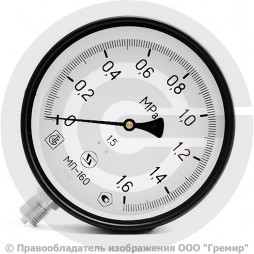Манометр радиальный диаметр 160мм 0-16 кгс/см2 (0-1,6 МПа) G1/2" МТ-160 Багория