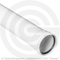 Труба PP-M с раструбом бесшумная белая Дн 50х1,8 безнапорная L=2м в/к RTP (РосТурПласт)