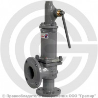 Клапан предохранительный пружинный угловой стальной фланцевый Ду-50 Рср=2.5бар Рн=2.5…4бар (Т<450°С) с ручным подрывом 17с6нж Арма-Пром Клапан предохранительный пружинный угловой стальной фланцевый Ду-50 Рср=2.5бар Рн=2.5…4бар (Т<450°С) с ручным подрывом 17с6нж Арма-Пром