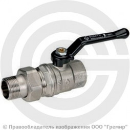 Кран латунный Ду-15 (1/2") Ру-64 ВР-"Американка" никель полнопроходной рычаг Bugatti серия 320