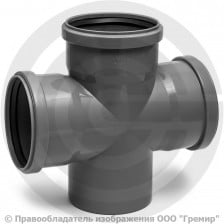 Крестовина PP-H одноплоскостная серая Дн 110-110-110 67гр б/нап в/к Ostendorf HT HTDA