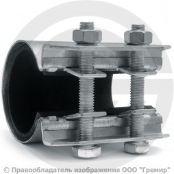 Хомут ремонтный односторонний оцинкованный Ду-150 (Дн 159-170) L=250мм Сансфера