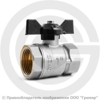 Кран латунный Ду-32 (1 1/4") Ру-25 ВР (ВН) муфтовый никель бабочка LD Pride 47.32.В-В.Б. Кран латунный Ду-32 (1 1/4") Ру-25 ВР (ВН) муфтовый никель бабочка LD Pride 47.32.В-В.Б.