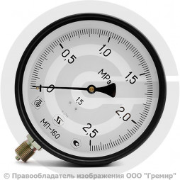 Манометр радиальный диаметр 160мм 0-40 кгс/см2 (0-4,0 МПа) G1/2" МТ-160 Багория