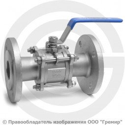 Кран нержавеющий AISI 304 (CF8) трехсоставной фланцевый Ду-50 (2") Ру-40 NK-BF50/4