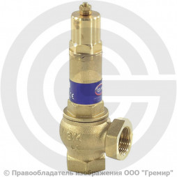 Клапан предохранительный пружинный латунный Ду 20-20 (G3/4"-G3/4") ВР (ВН) Рн=0.5...16бар (Т<150°С) 1832 OR