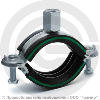 Хомут крепежный оцинкованный с резиновой прокладкой (Дн 60-63) (2") М8/М10 б/к Mupro Optimal Хомут крепежный оцинкованный с резиновой прокладкой (Дн 60-63) (2") М8/М10 б/к Mupro Optimal