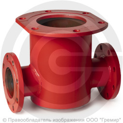 Подставка пожарная двойная фланцевая ППДФ стальная Ду 400-400 Ру-16 КЗСД